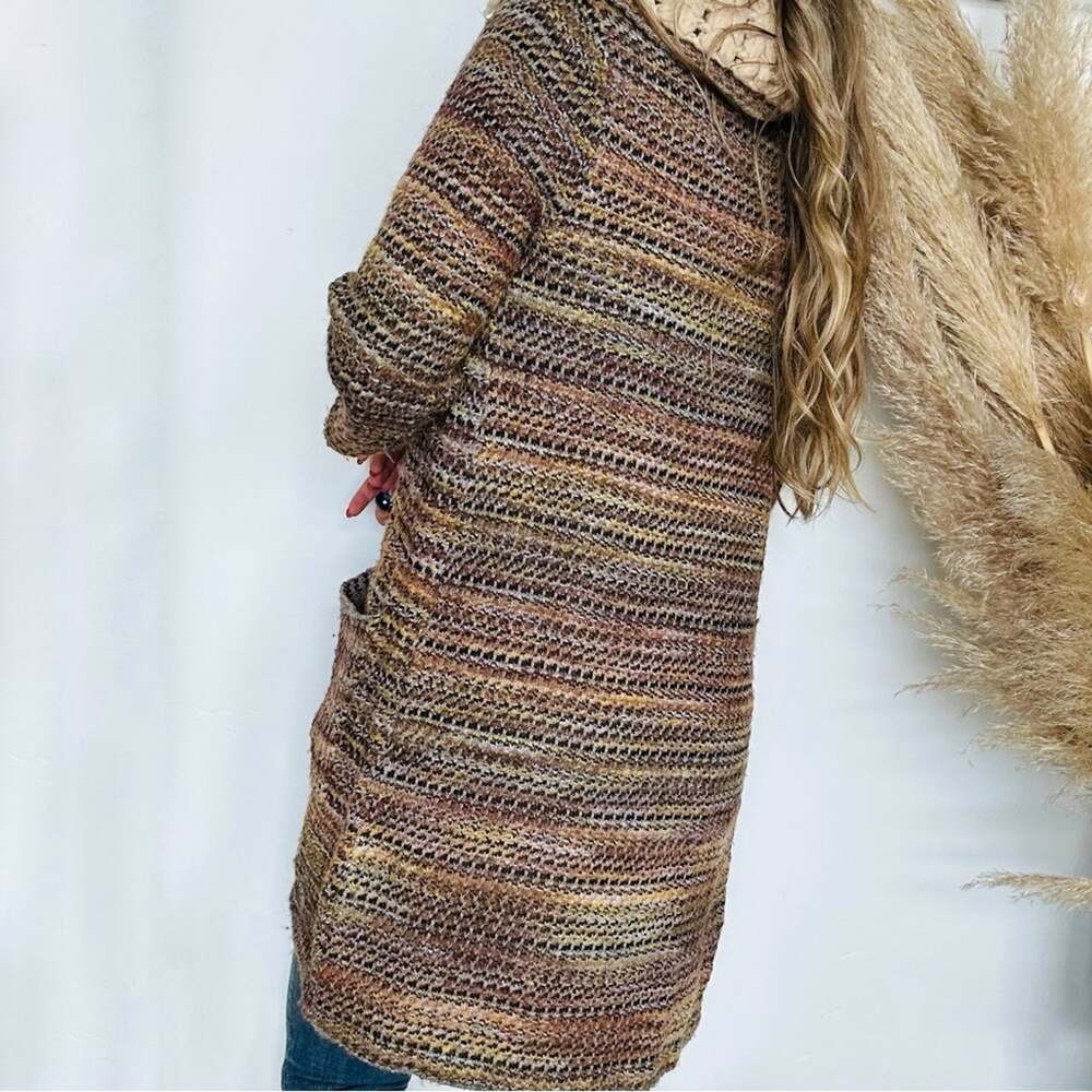 ANTHROPOLOGIE CHARLIE ROBIN Otono Beige Knit Button Duster Cardi Sweater Coat XS - Picture 5 of 13